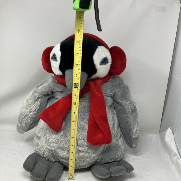 LARGE 17” Coca-Cola Penguin Holiday Plush Scarf and Earmuffs Collectible Coke - Picture 2 of 12